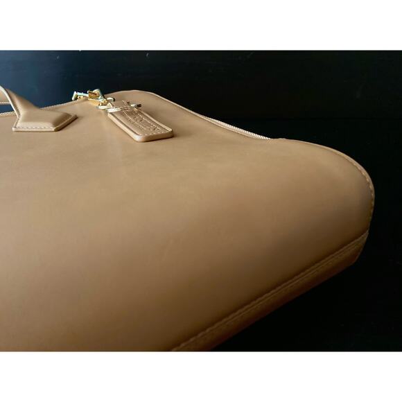 Women's Tan Leather Attache/Briefcase w/Matching Leather Portfolio - Picture 11 of 16